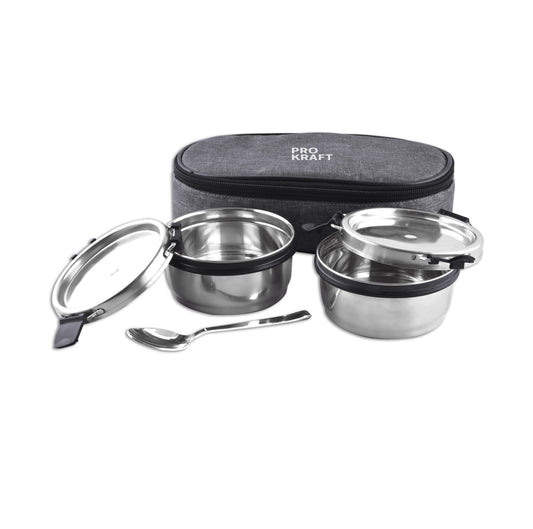 Twin Lock Box Stainless Steel Lunch Box Set